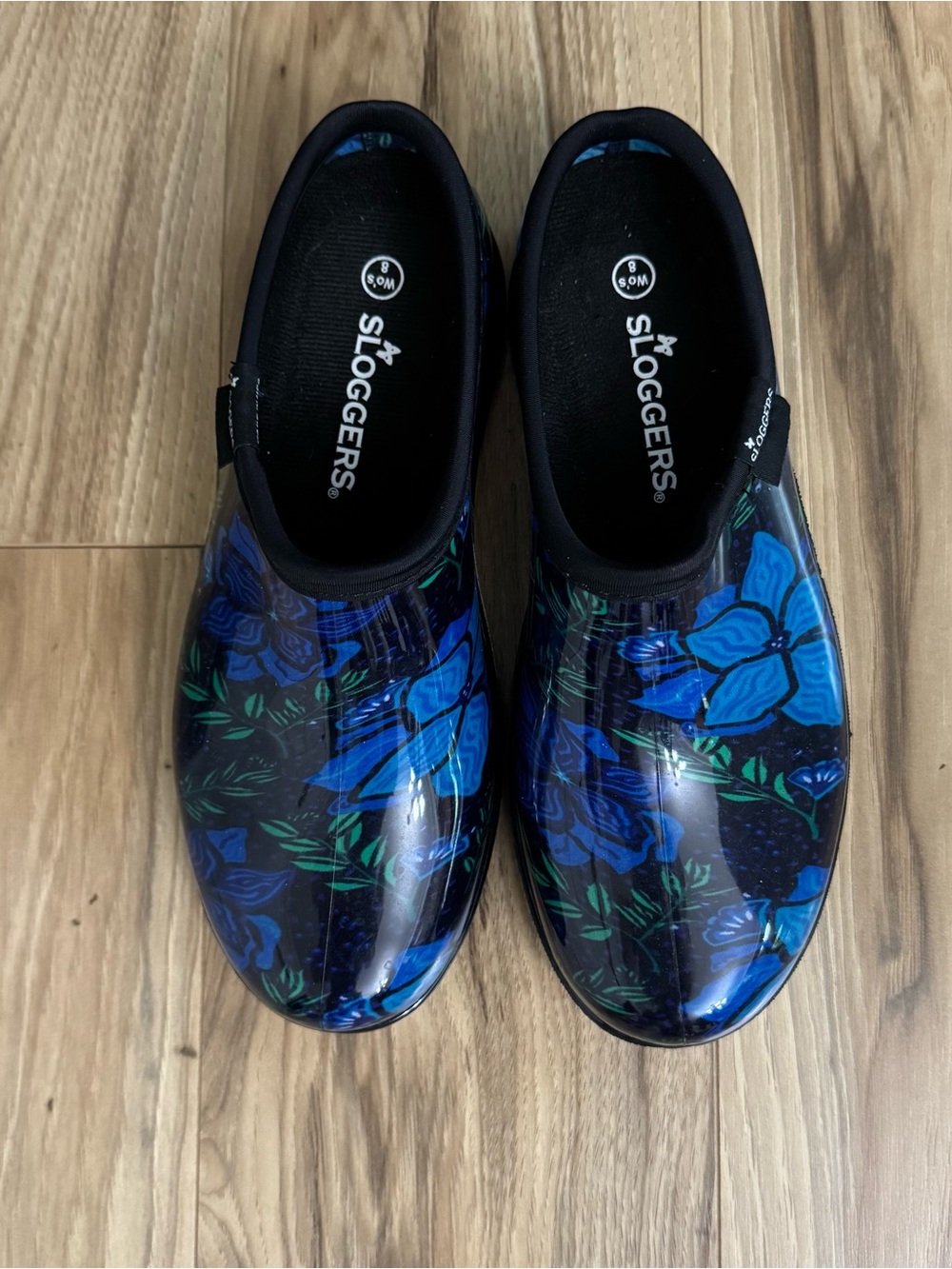 SLOGGERS Spring Surprise Blue Green Waterproof Garden ShoeClogs Women’s Size 8 - Picture 5 of 16